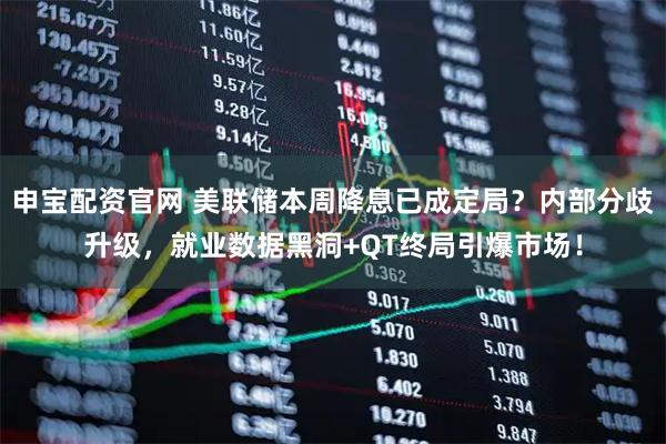 申宝配资官网 美联储本周降息已成定局？内部分歧升级，就业数据黑洞+QT终局引爆市场！